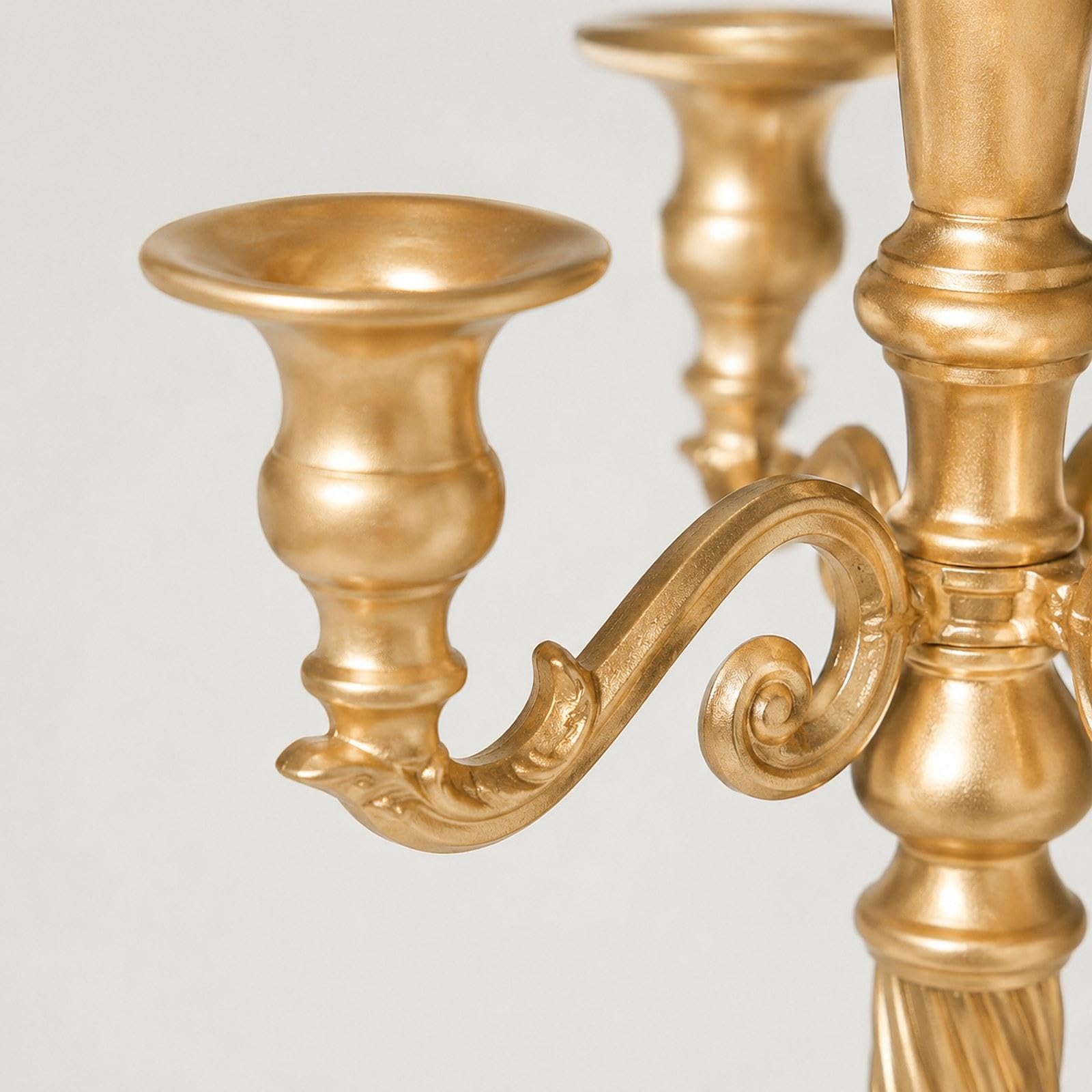 Candelabro de Pie, Adorno de Metal, Juego de 5 Candelabros para Chimenea, Sala de Estar, 19,5 cm x 89 cm