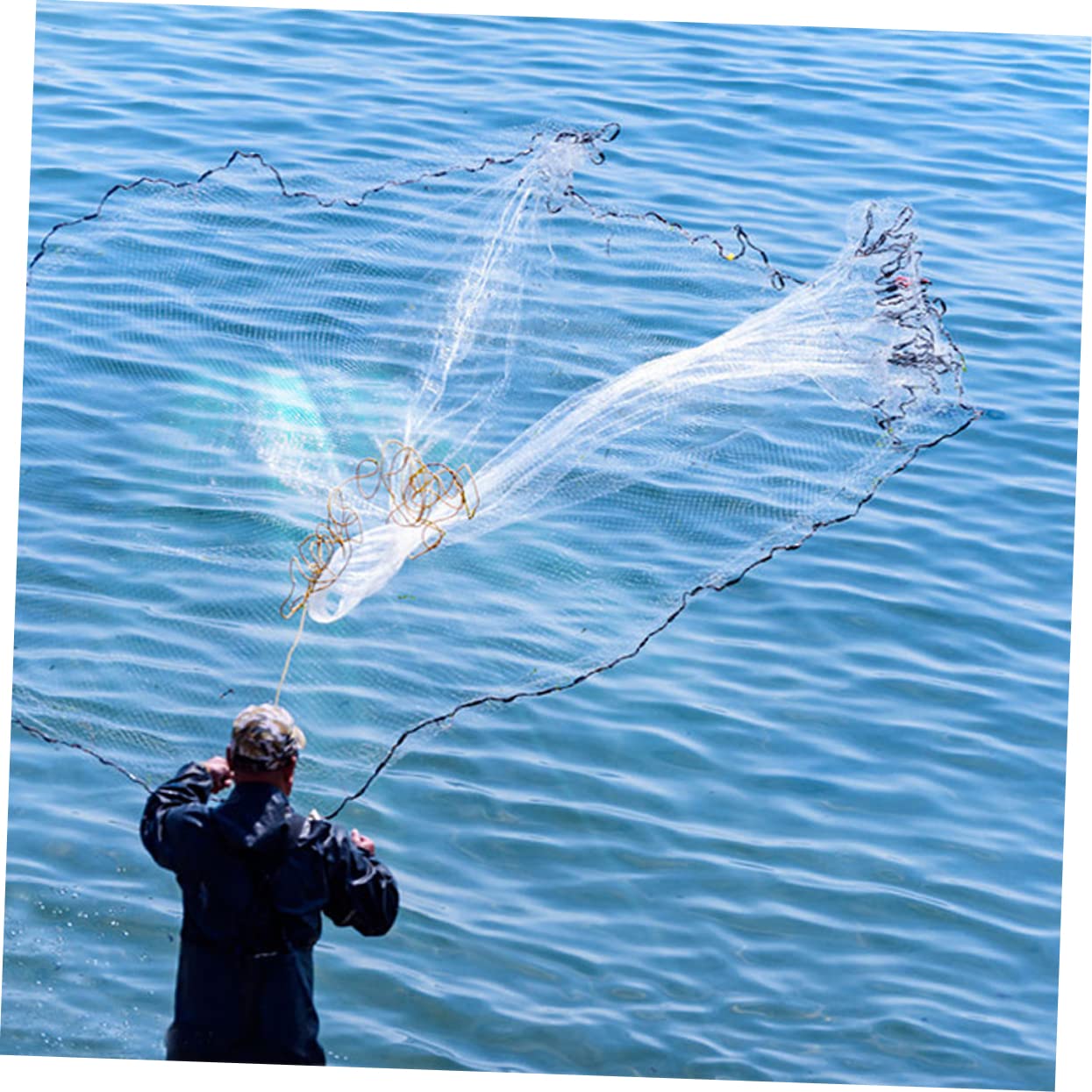 SUPVOX rete da pesca in mare rete da giocoleria con pallone da calcio esche di acqua salata rete per gamberetti specchietto per casco da bicicletta lenza coulisse attrezzo bianca