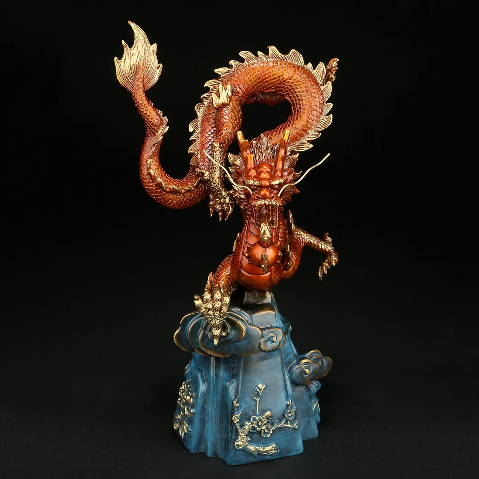 中国　龍　置物　人形 Amazon.co.jp: 装飾品 中国の干支の龍の像 手彫りの工芸品 龍は富と