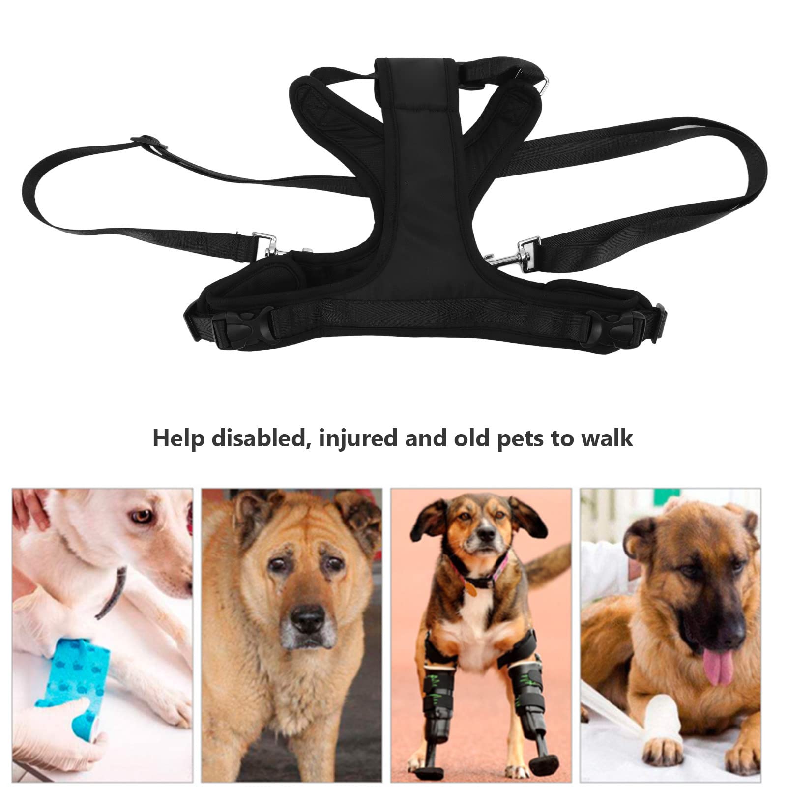 Cabestrillo para Levantar Perros de Las Patas Delanteras, arnés portátil para Levantar Perros con Forro de Felpa Suave, cinturón Ajustable de Asistencia para Las Patas Delanteras (SG)