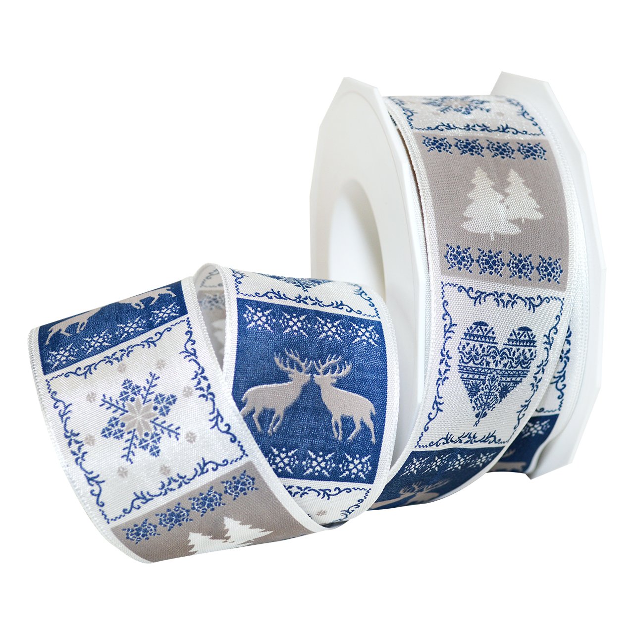 Ruban de Bergen bleu taupe Präsent en polyester pour décoration créative