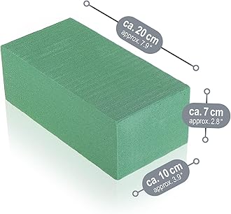 com-four® 3 x floral foam for flower arrangements, floral sponge for fresh flowers, floral mass for crafts, floral foam, moss for celebrations, weddings and birthdays