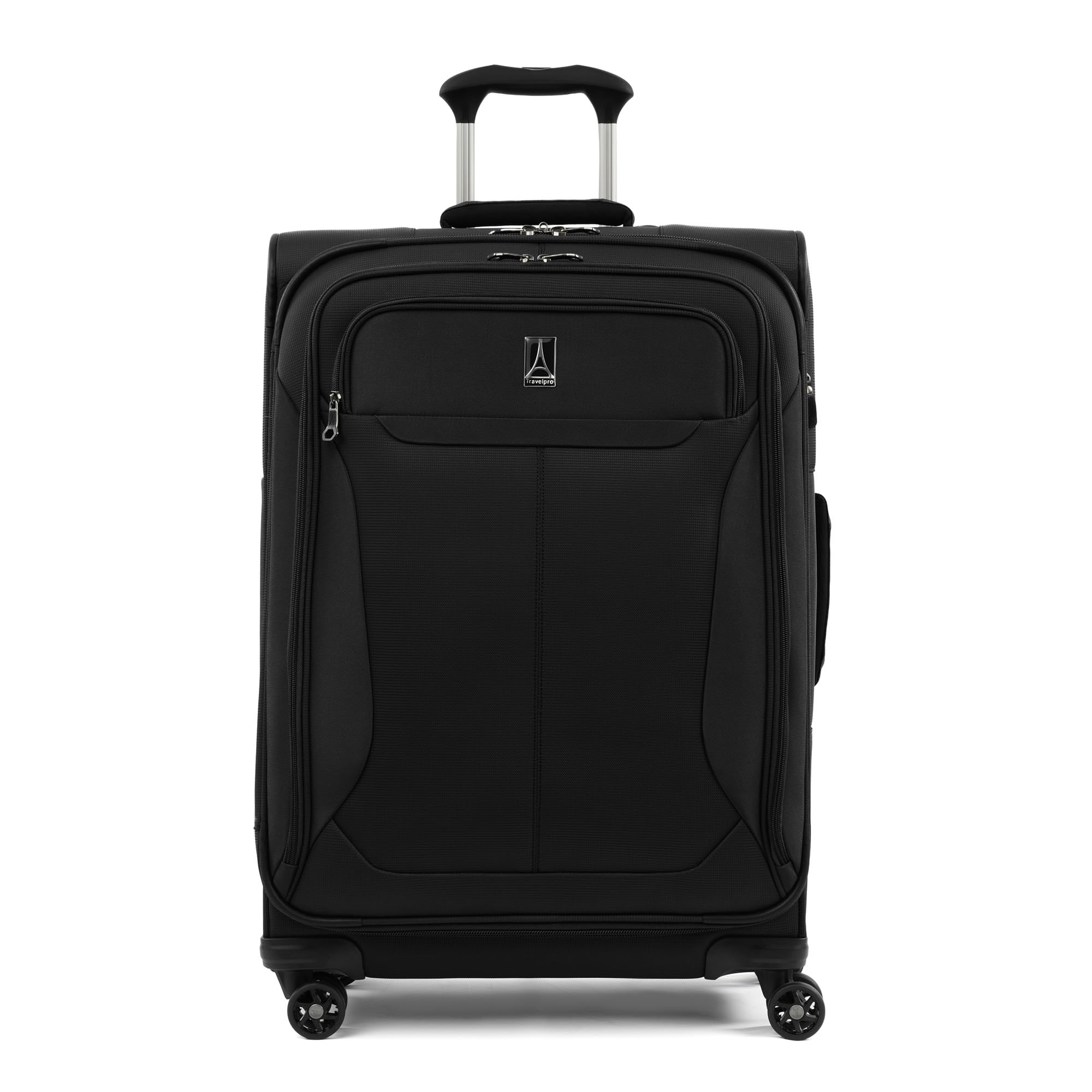 Tourlite Softside 25" Expandable Luggage with 4 Spinner Wheels, Lightweight Suitcase, Checked Medium, Blue