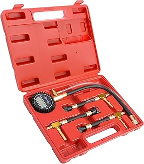 BETOOLL Digital Fuel Pressure Tester Kit - Fuel Pressure Gauge 0-300 PSI with 9.49,7.89,6.30 Fuel Line Fittings Automotive Test Tool Kit