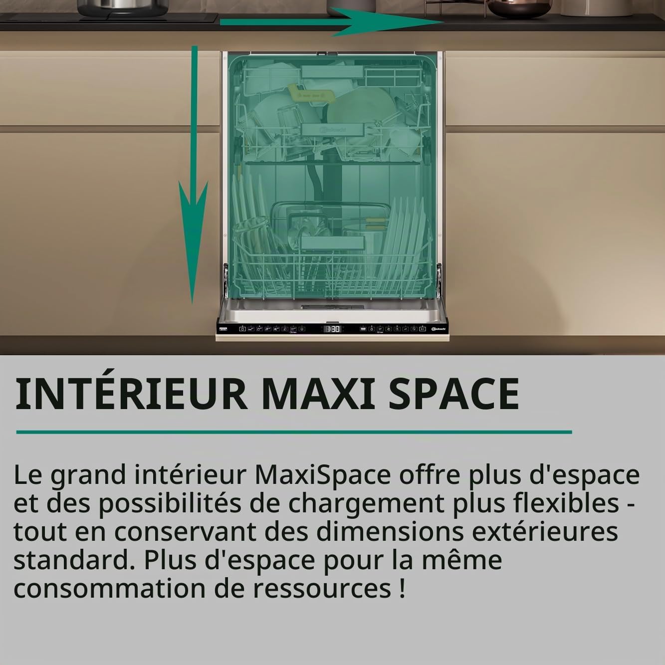 Bauknecht B8I HP42 LC lave-vaisselle entièrement intégré 60 cm 14 places PowerClean Pro Ouverture automatique de la porte MaxiSpace Dynamic Intelligence Silencieux 42 dB Noir
