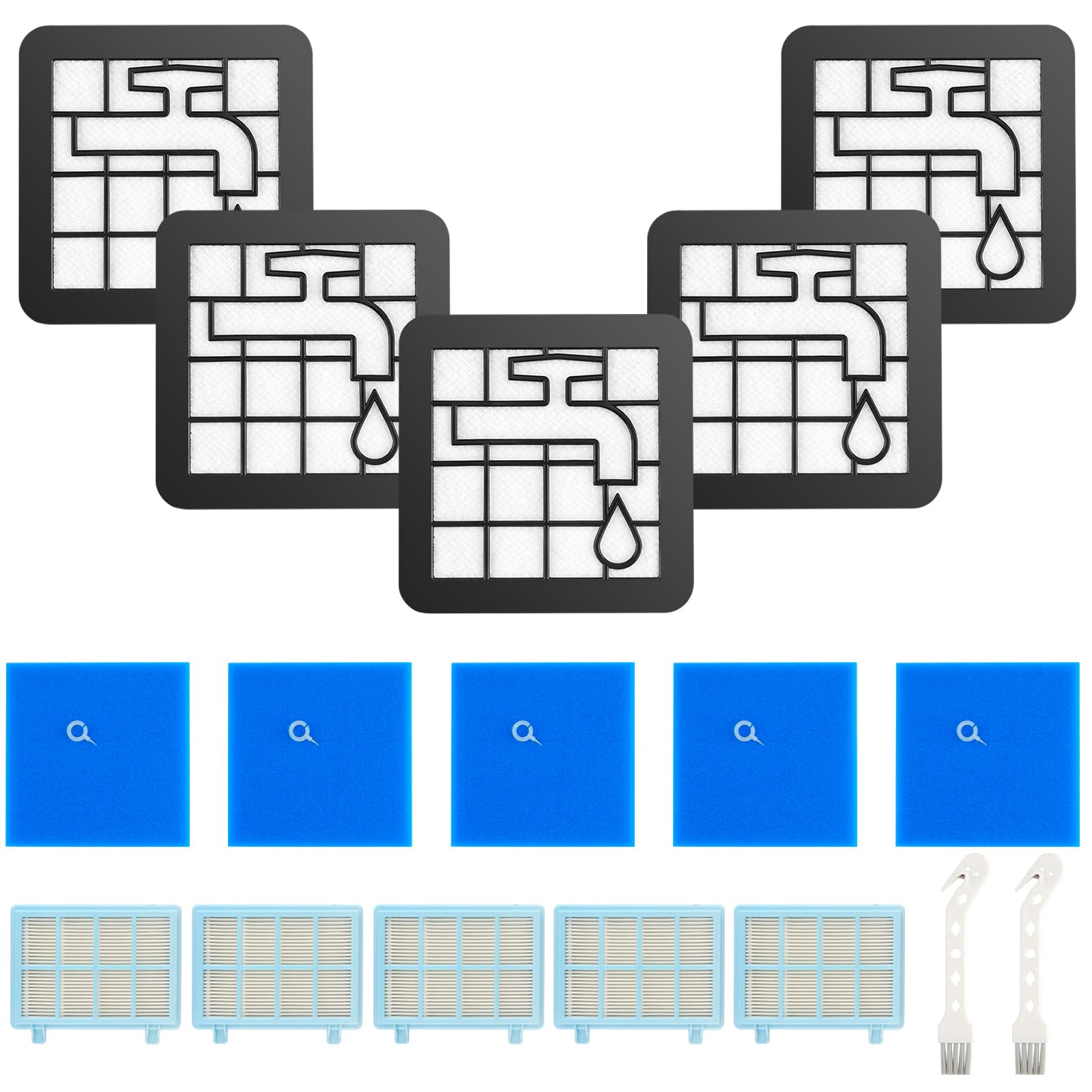 Filtros para Philips Aspiradora, 5 Piezas Filtros Compatibles con Philips Power Cyclone 5, Power Pro Compact, PowerPro City, FC9331, FC9332, FC9334, FC9550, FC9555, FC8010/01, FC8010/02