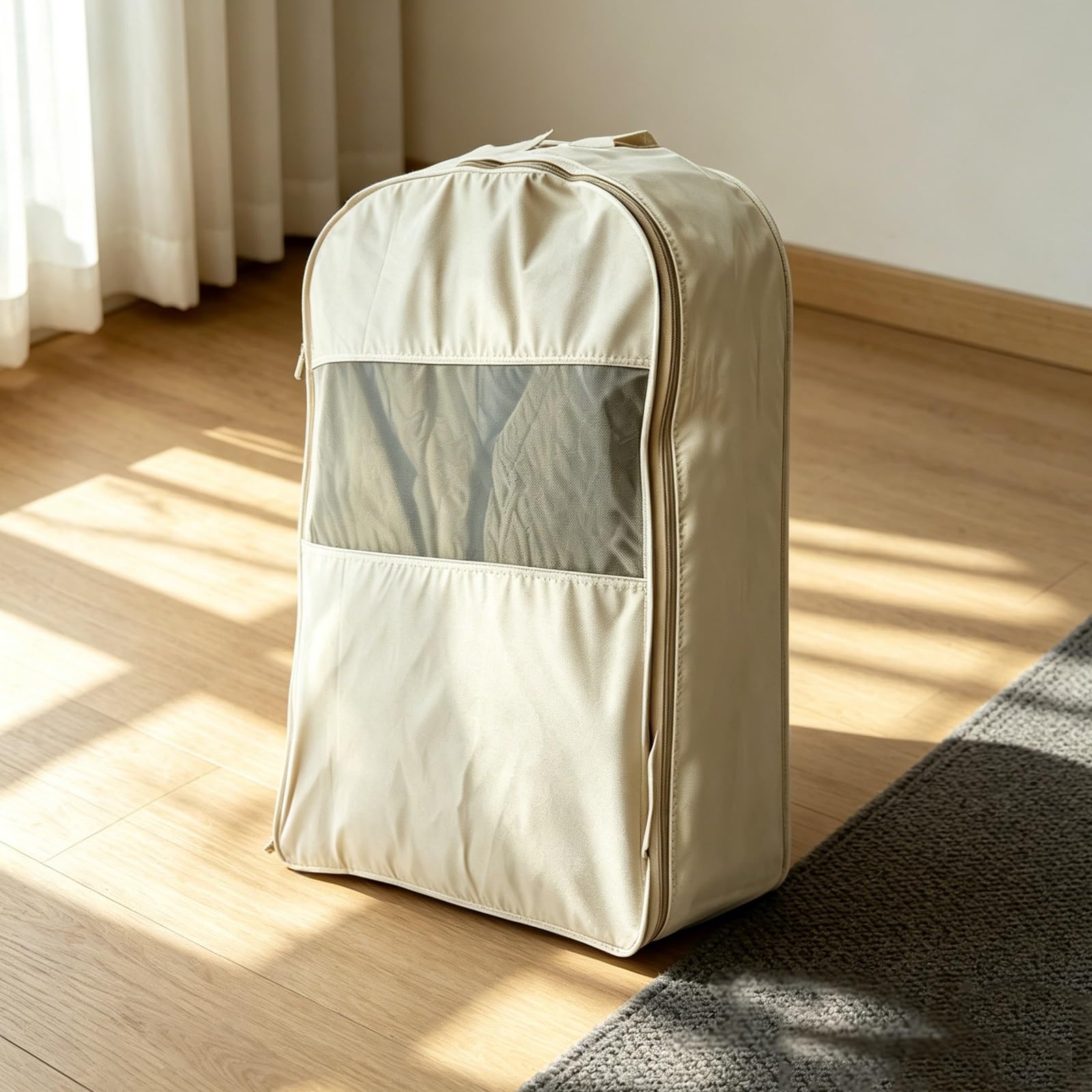 Funda Ropa Armario, Bolsas para Guardar Ropa Confeccionadas en Tejido de Algodón Ventana Transparente, Aptas Plumíferos y Abrigos(58 * 90 * 15cm/23 * 35 * 6in)