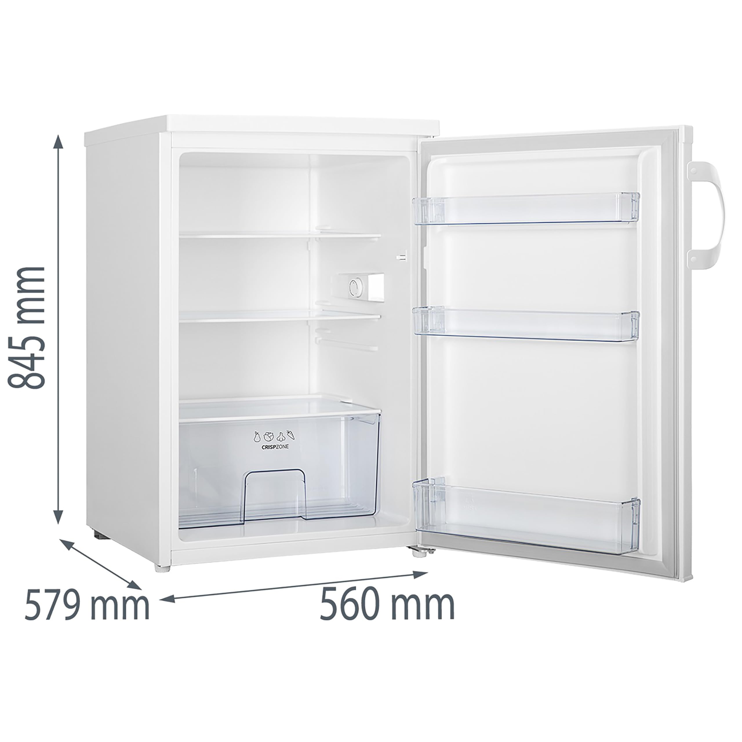 Gorenje R49DPW Tischkühlschrank/Freistehend/EEK D / 39 dB /iter/Gemüsefach/LED Beleuchtung/Türanschlag wechselbar/HxBxT 84 133L – Bild 2