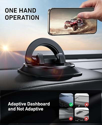 Miniatura 6 de Soporte de teléfono celular para tu automóvil, soporte ajustable para salpicadero, soporte giratorio de 360 para iPhone 16, 15, 14, 13, 12 Pro Max,