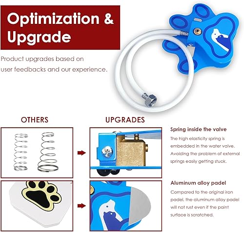 Miniatura 3 de Fuente de agua para perros al aire libre, activada por patas para perros grandes, dispensador de agua de aleación de aluminio para mascotas, fácil