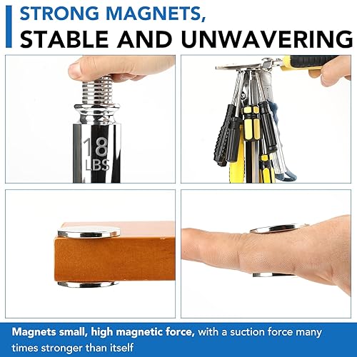 Miniatura 6 de LOVIMAG - Imanes potentes de disco de neodimio de tierras raras, imanes N52, de 1.26 x 18 de pulgada, paquete de 9