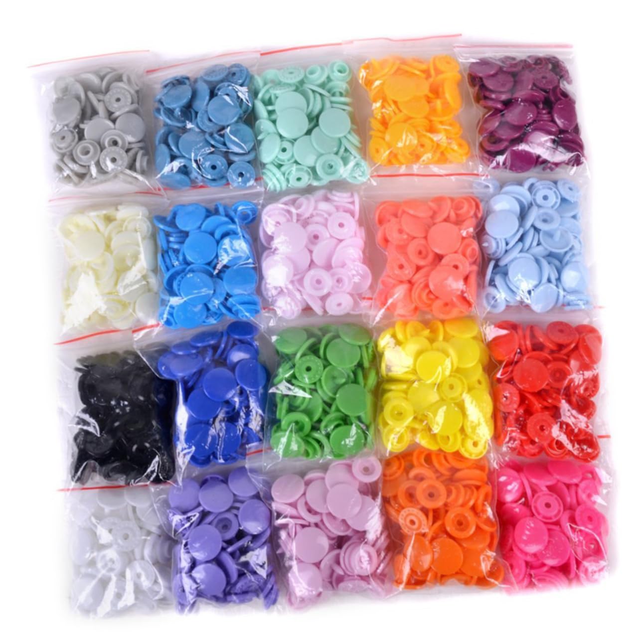 SHINEOFI Kit de Alicates Kam Herramienta Fácil de Usar en 20 Colores para Cierres a Presión 300 Botones de Plástico T5 para Proyectos DIY y Manualidades