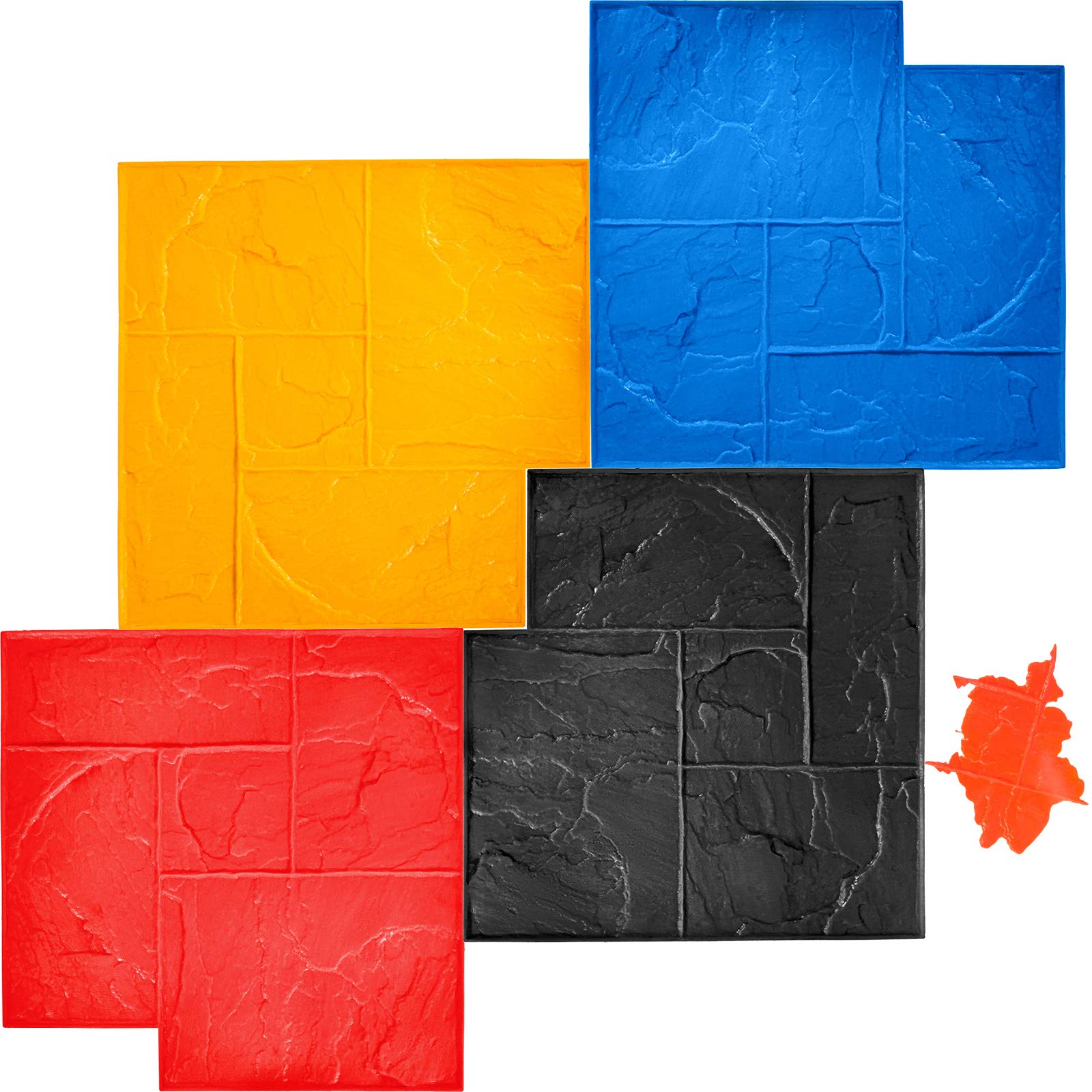 Buy VEVOR Concrete Texturing Skin, 24"x24" Concrete Stamps Mats Set