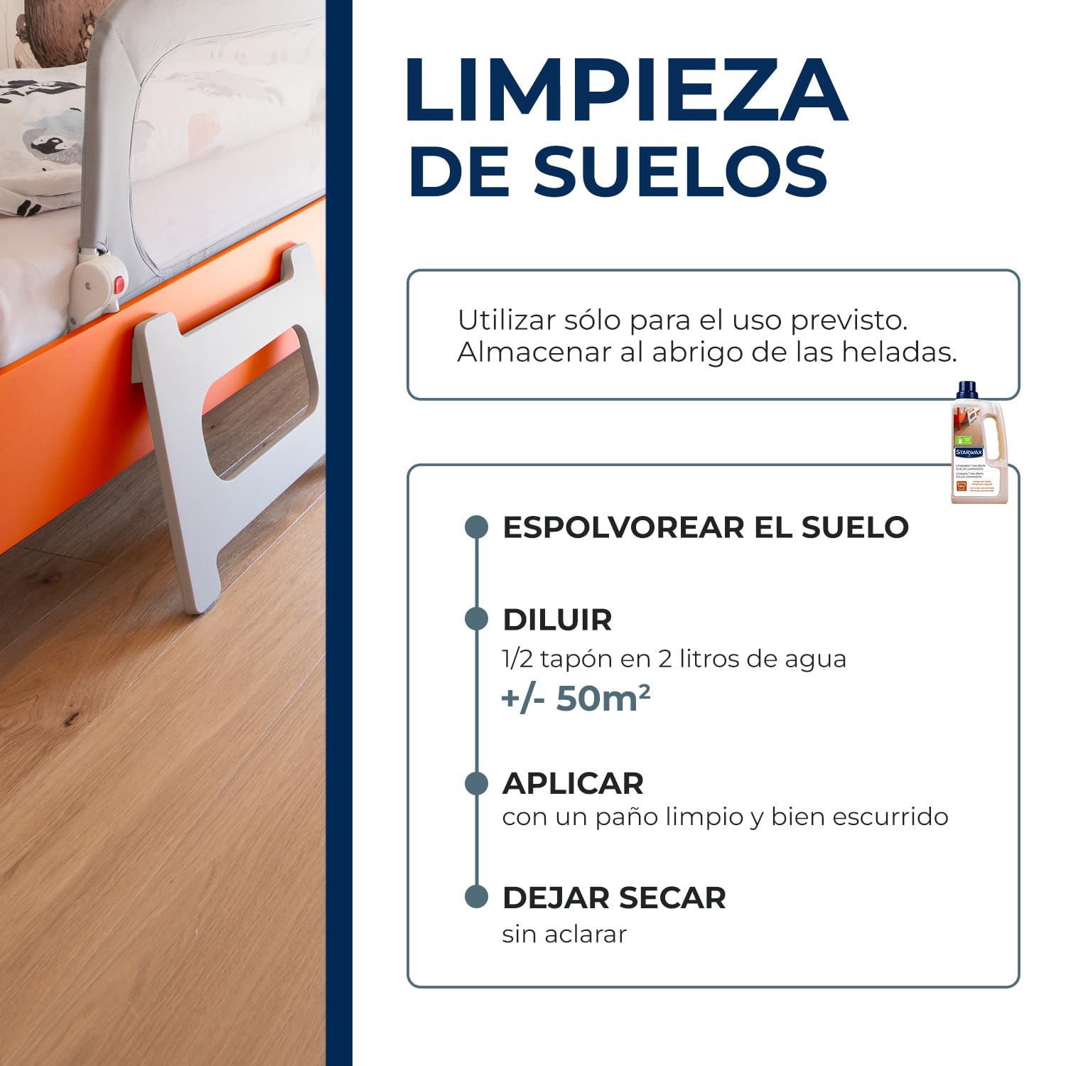 STARWAX Limpiador suave para parquet y suelos laminados 1L