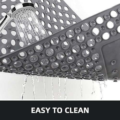 Miniatura 5 de Alfombrilla de ducha antideslizante 35.4 x 23.6 pulgadas, alfombrillas de ducha grandes de PVC para ducha interior - Limpiador de pies de ducha de