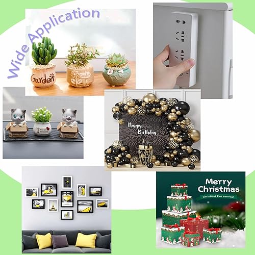 Miniatura 5 de 240 calcomanías adhesivas (0.79 pulgadas), puntos adhesivos de doble cara, calcomanías transparentes para póster, masilla redonda, masilla adhesiva