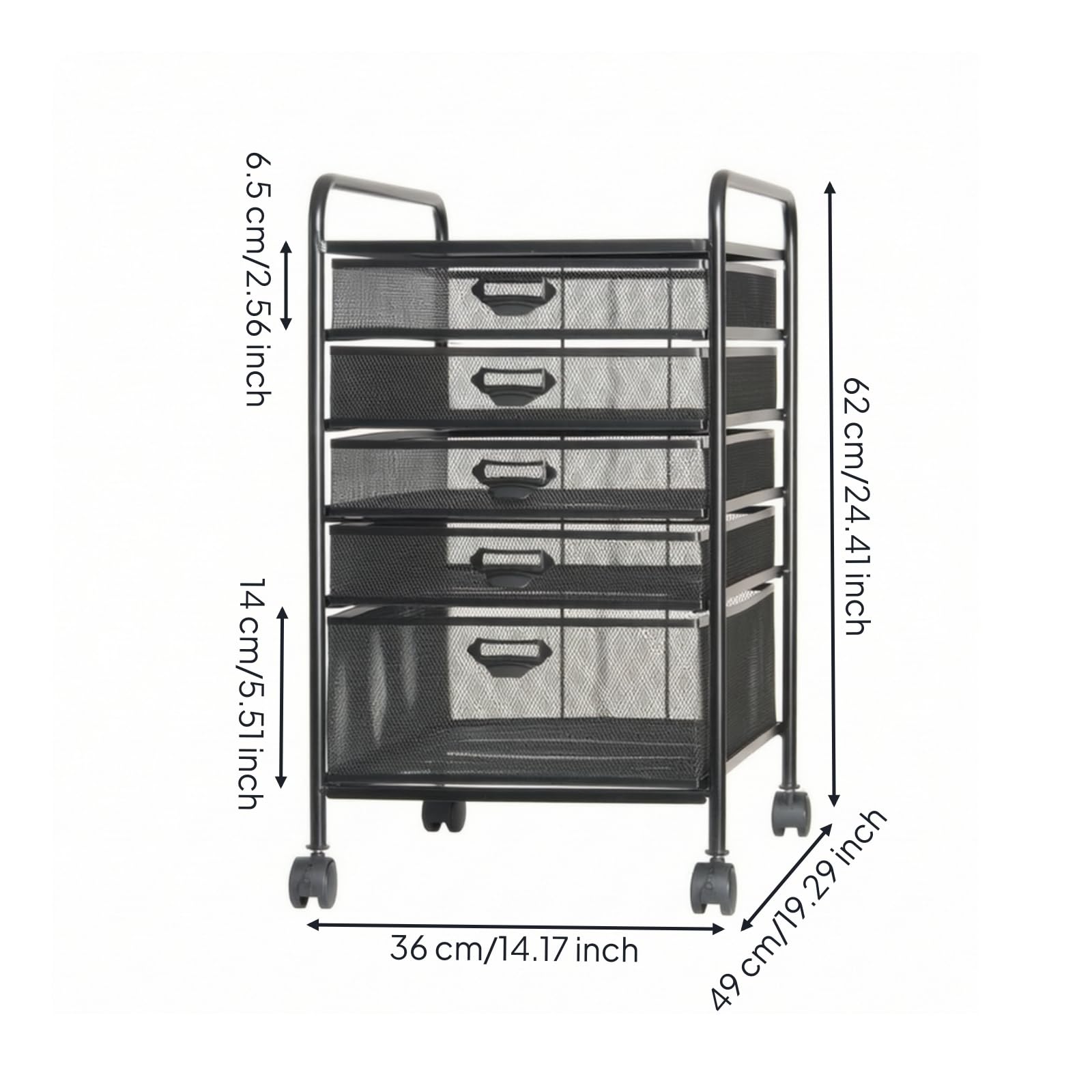 predolo Carrello Portadocumenti Mobile, size to 1, Nero