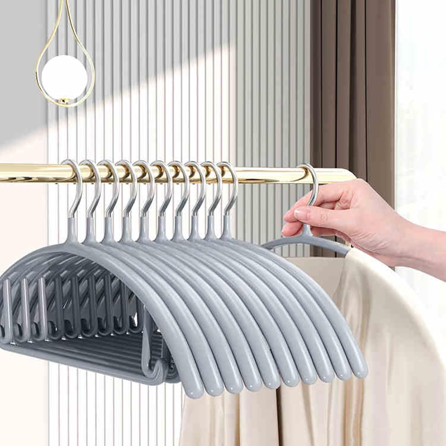 Stainless Steel Hanger,Wooden Hanger,20 Pack Hangers No Bump Hangers Rubber Coated Contour Metal Hanger, for Pants Coat Jacket Suit T-Shirt,