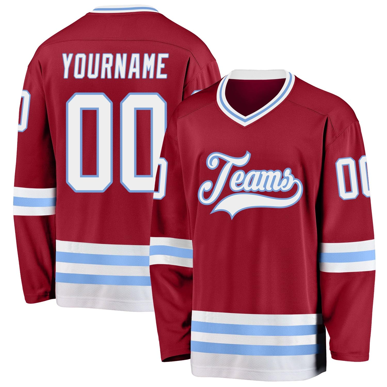 Custom Name Team Name Number White Navy-Gray Hockey Jersey Personalized V-Neck Sports Hockey Jersey for Men Women Youth
