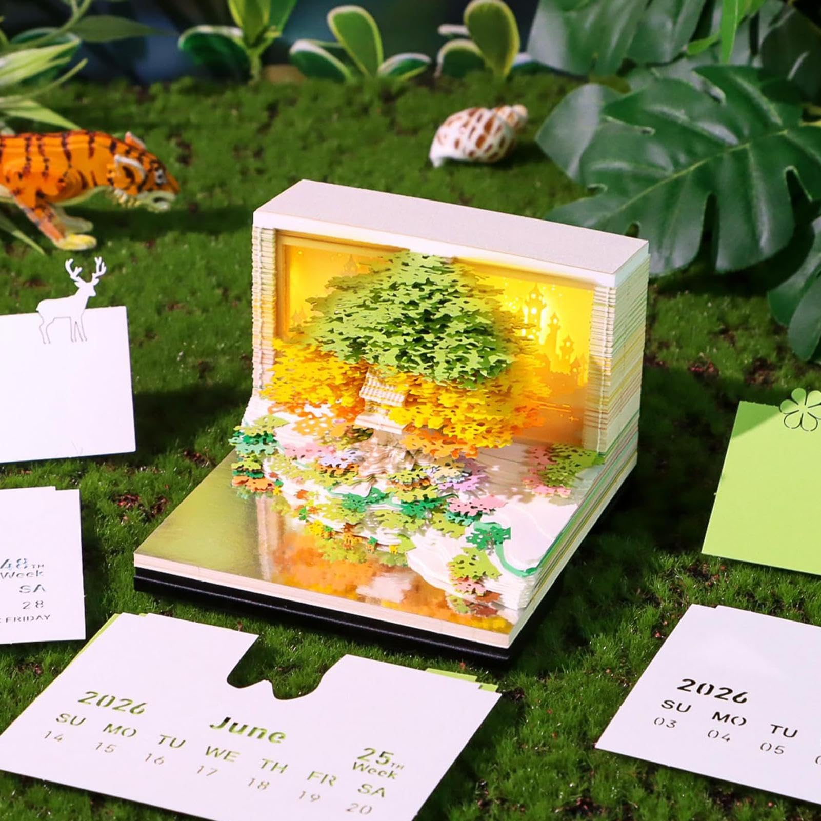 Uhrwerk Kalender 2026 Skulptur Kalender 2026 | Abreißblock Mit Blumen Design Dekoratives Notizbuch Für Lehrer Zuhause Büro Weihnachten
