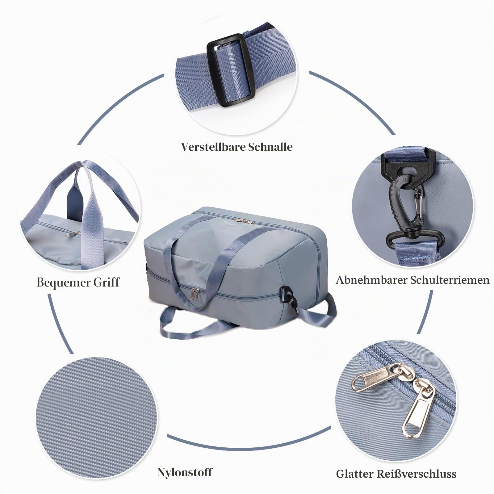 CORIOS Nylon Sporttasche für Herren/Damen Reisetaschen Duffle Bag Weekender Übernachtung Tasche Fitnesstasche Schwimmtasche Trainingstasche Kabinenreisetasche für Reisen Sport Fitnessstudio Hellrosa