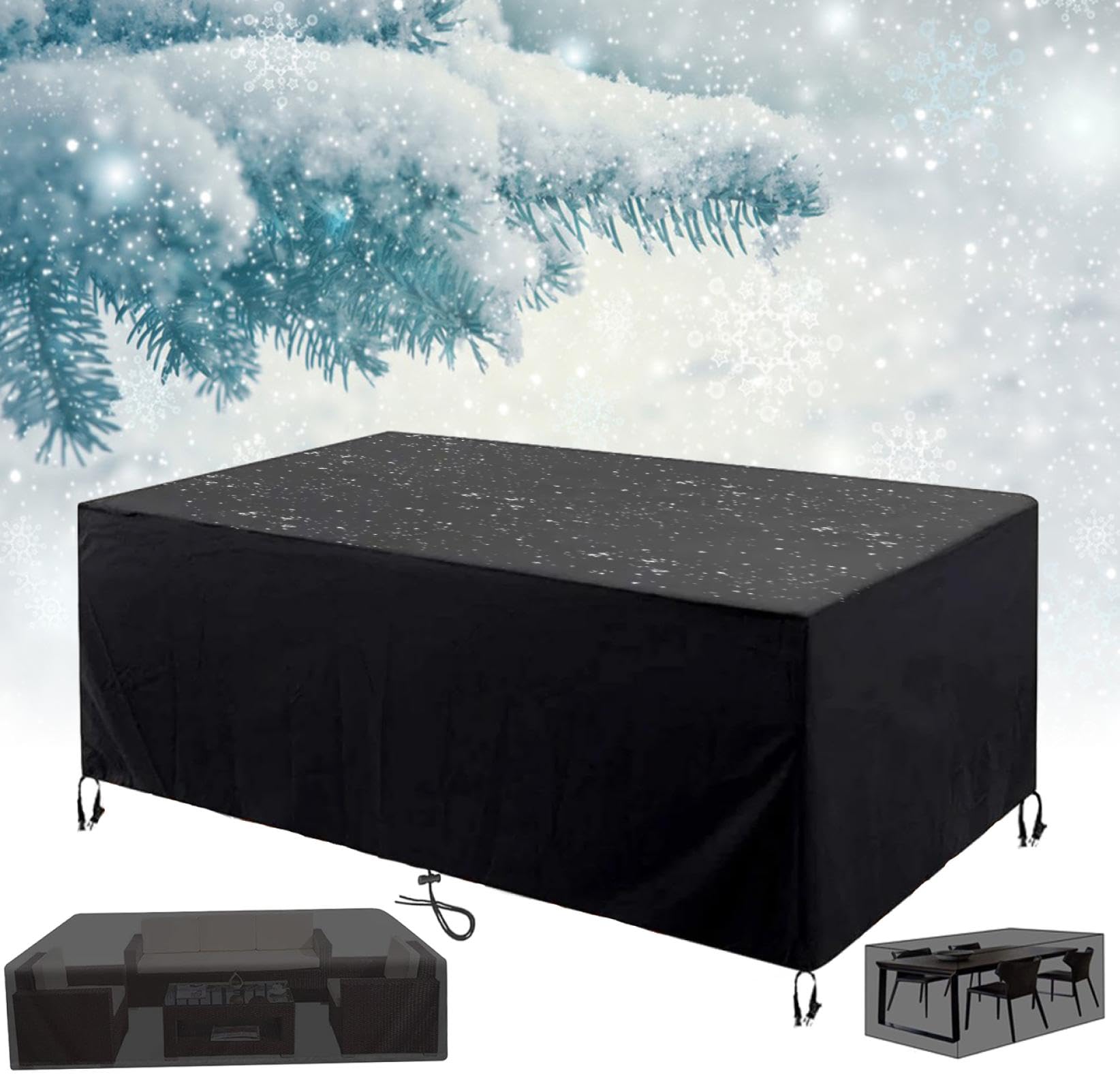 HNKDKJ Garden Furniture Covers Waterproof 145x95x60cm/LxWxH Rectangular Garden Table Covers Outdoor Patio Table Cover for Chair and Table Sets Anti-UV Tear Resistant Outdoor Garden Table Cover