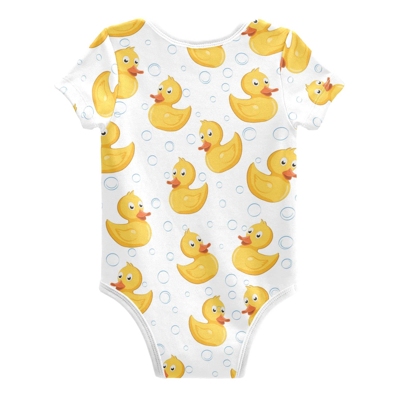 Emelivor Rubber Yellow Duck Baby Boy Girl Bodysuits Short Sleeve Unisex Newborn Outfit Clothes Bodysuit Infant Romper Jumpsuit for Babies 0-24 Months