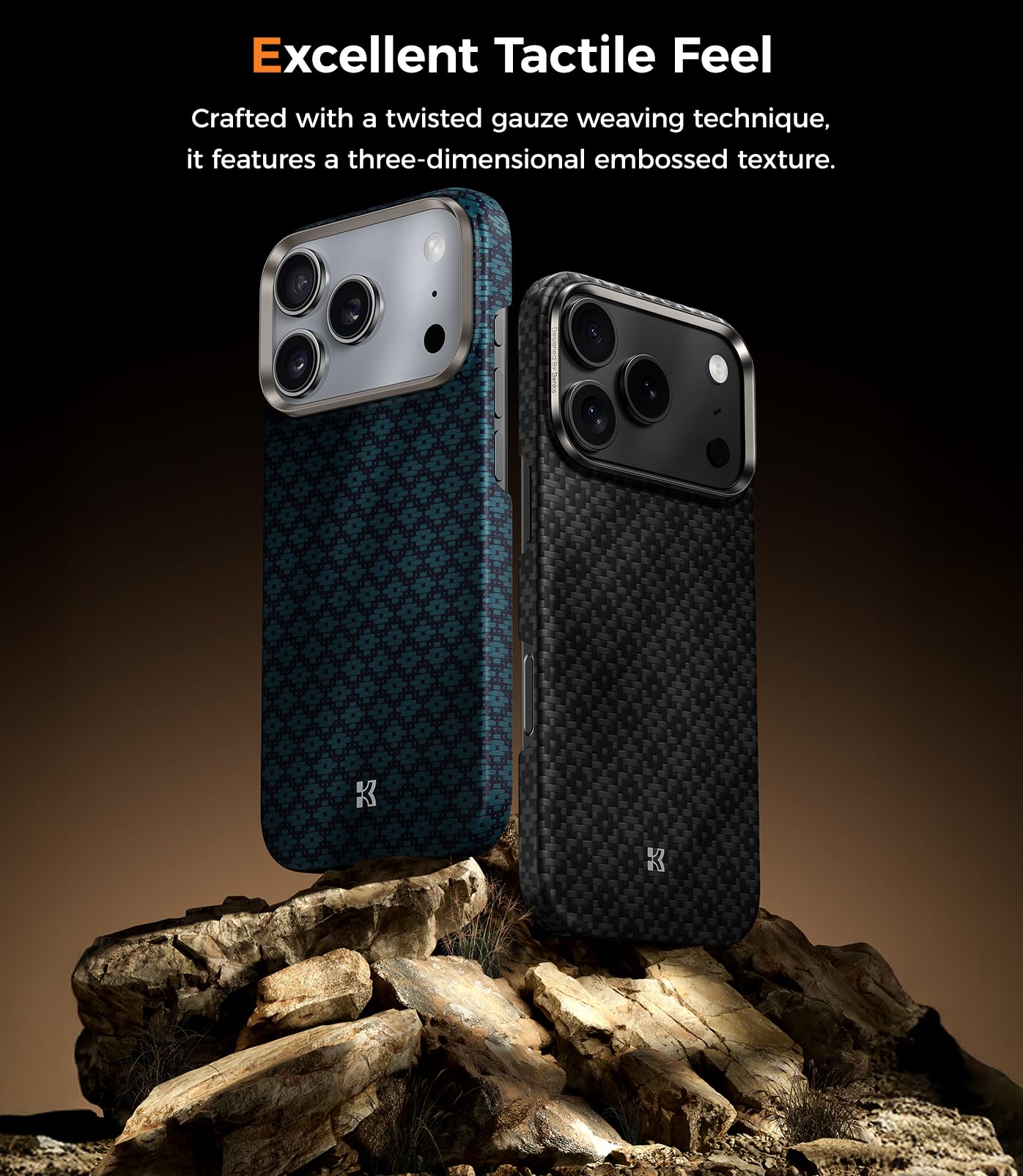 BENKS Ultra cienkie etui do iPhone 17 Pro, wykonane z włókien aramidowych Dupont Kevlar, etui na telefon komórkowy iPhone 17 Pro, odporne na uderzenia, odporne na zarysowania, smukłe etui na telefon