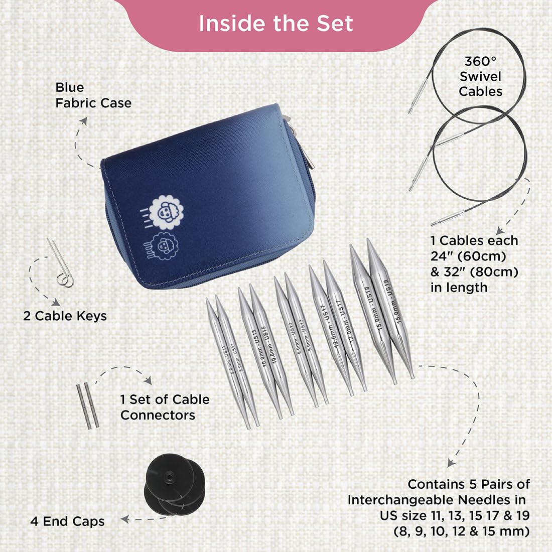 Set di aghi a doppia punta ChiaoGoo 15 cm 2,00-3,25 mm - 1 pz