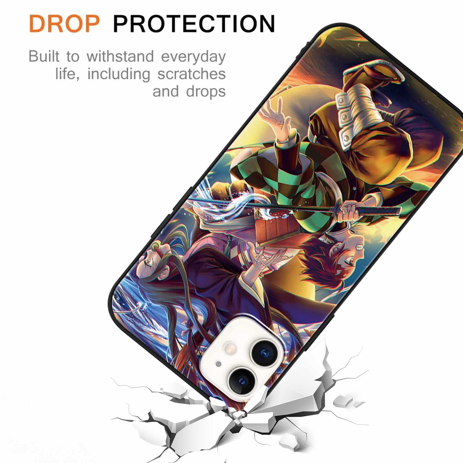 Eouine 2 Stück Schutzhülle für Samsung Galaxy A53 5G Hülle 6.5'' Mit Anime Jungs Nezuko Tanjirou Kamado Cover 3D Cartoon Motiv Design Handyhülle Weich