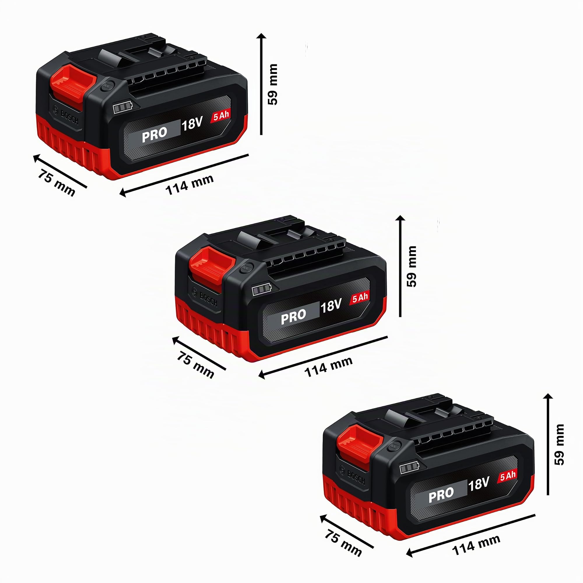 Bosch PRO 18V System Combo Kit: GSB 18V-65, GBH 18V-22, GWS 18V-11, 3x GBA 5.0Ah, GAL 12V/18V-80, M-BAG