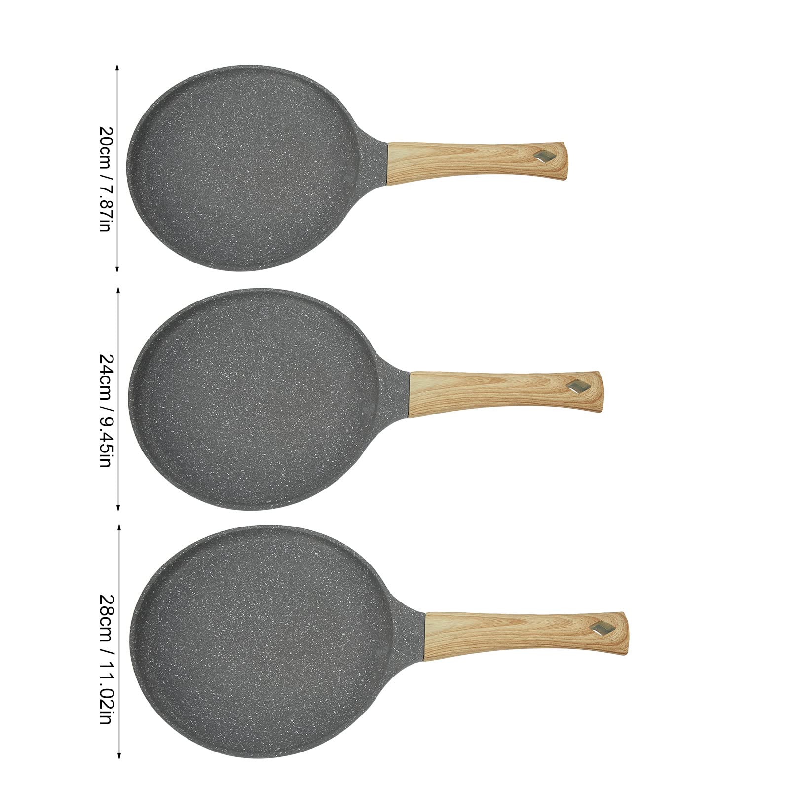 Padella Per Crepe, Padella Pancake, Kitchen Padella per crêpe, Stoviglie da Cucina in Lega di Alluminio a Fondo Piatto, per uova, omellete, tawa, roti(20cm)