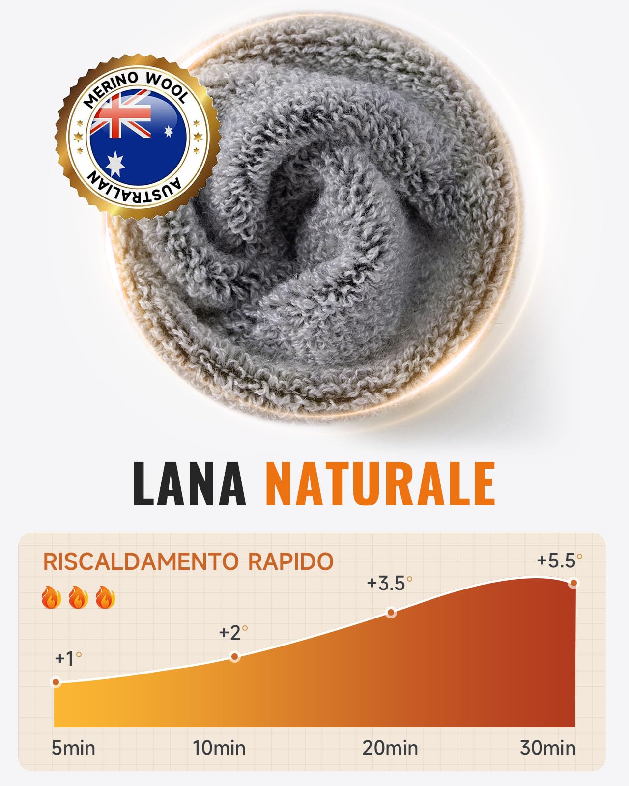 Alaplus Calzini Trekking in Lana Merino, Caldi Calzini Cotone Calze per Donna Uomo,Sportivi Calze Anti Vesciche per Escursionismo Trail, 3 paia