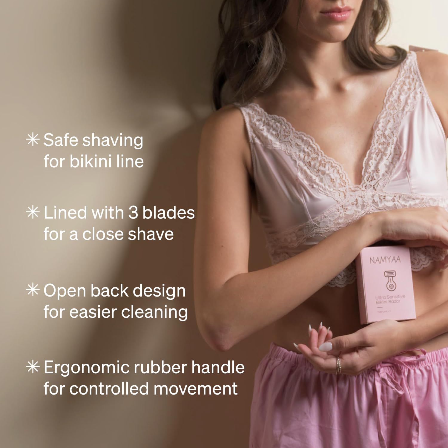 Namyaa Ultra Sensitive Bikini Razor for Women | 3 Blade Precision | Smooth & Painless Hair Removal | Curve-Friendly Design | No Cuts & No Irritation | Long-Lasting Smoothness | Pack of 3 1