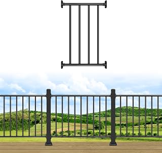 38in H x 2ft W Aluminum Horizontal Deck Railing Kit,1 Panel