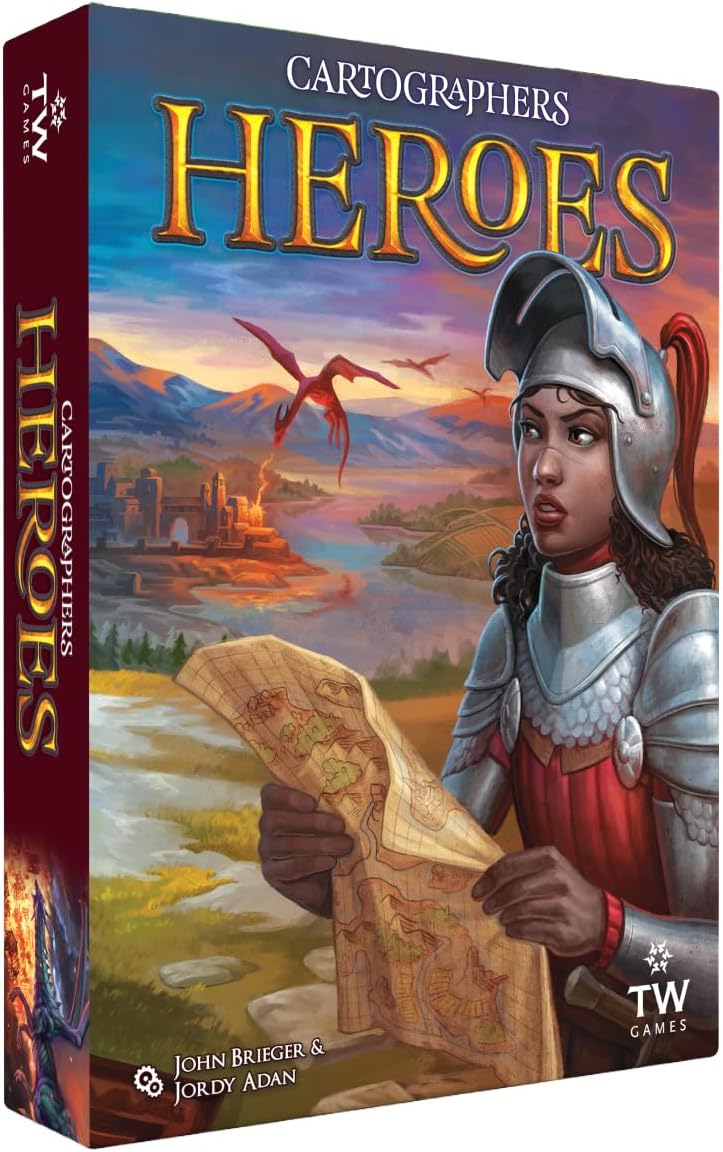 Cartographers Heroes Board Game | Standalone Expansion & Core Game | Award-Winning Game of Map Drawing | Flip & Write Strategy Family | 30-45 Minutes for 1-99 Players Ages 10+ by Thunderworks Games