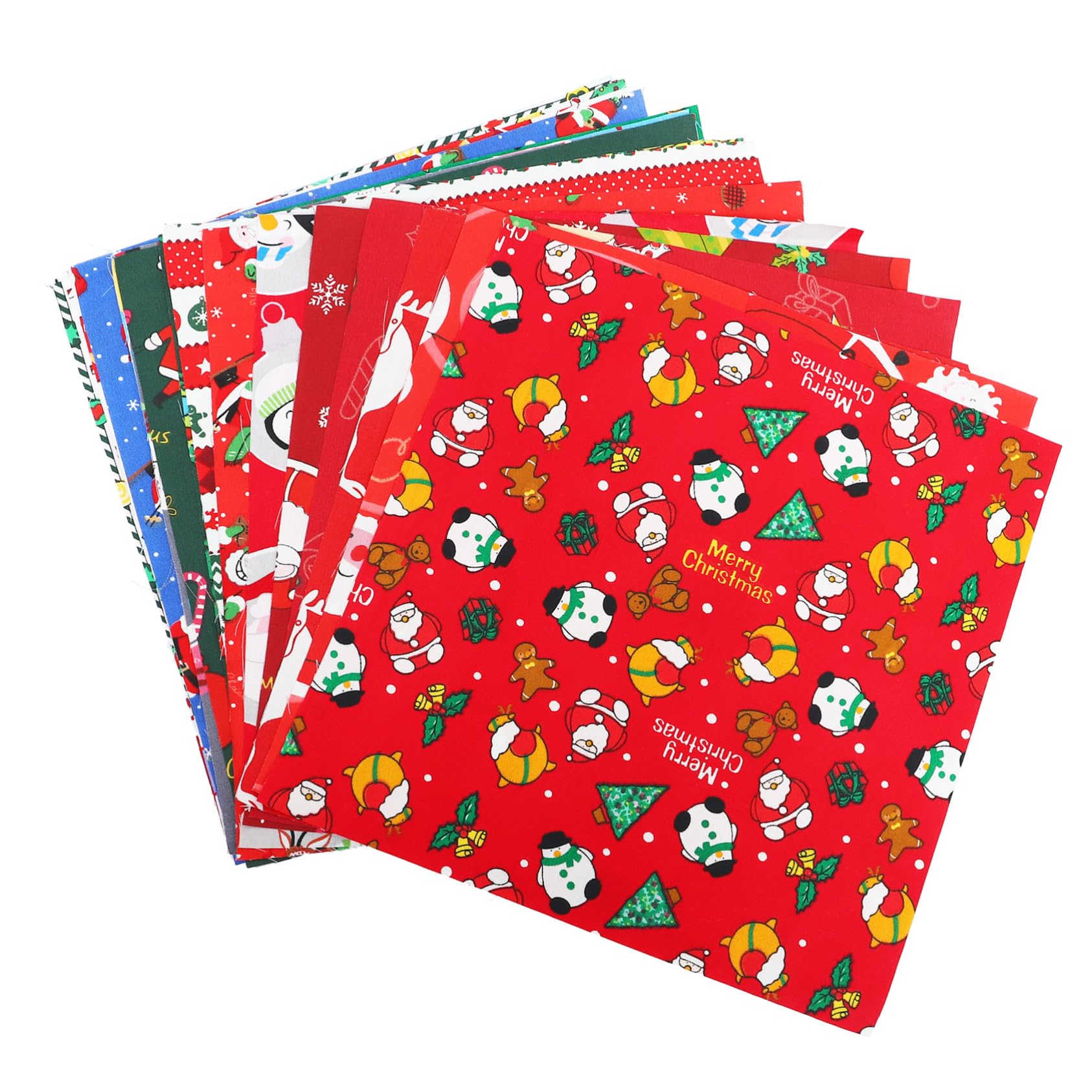 DOITOOL 60 Pezzi Stoffa Cotone Natalizia Stampata per Cucito DIY Tessuto per Decorazioni Casa e Artigianato Kit Creativo per Accessori Fatti Mano