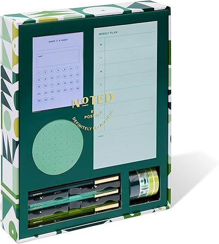 Noted by Post-it - Caja de regalo de notas impresas, juego de 5 piezas, colores fríos, incluye notas adhesivas redondas, notas adhesivas de