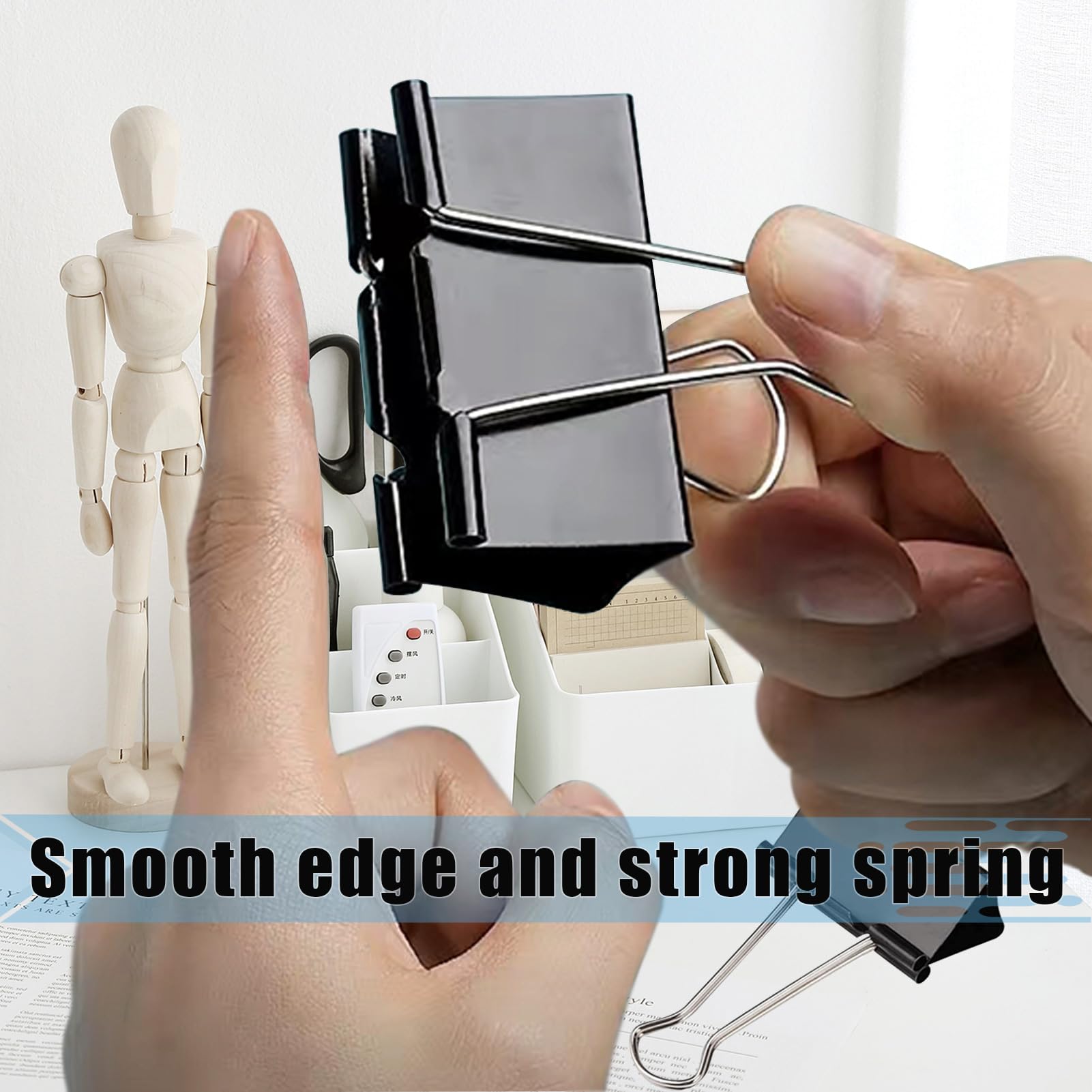 Extra große Binder-Clips, 6,1 cm (2,4 Zoll), Upgrade große Bindeklammern, Jumbo-Büroklammern, robuste große Klemmen für Büro- und Heimbedarf, schwarz, 48 Stück | Robuste große Klemmen für Büro- und Heimbedarf, schwarz