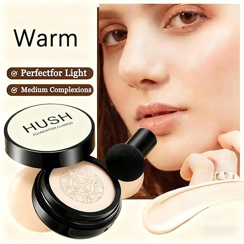 Miniatura 4 de Base de Maquillaje para Mujeres Mayores  Cálido - Perfecto para Tonos de Piel ClarosMedios  Crema CC con Cojín de Aire en Forma de Hongo - Crema BB