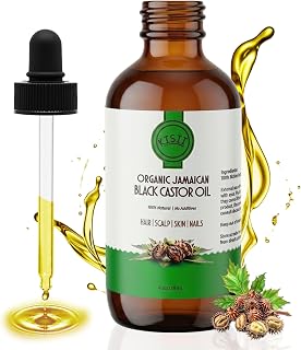 Organic Jamaican Black Castor Oil - Pure Organic Castor Oil for Hair Growth, Smooth Skin and Strong Nails. Smoky Scent. 4 oz Glass Bottle.