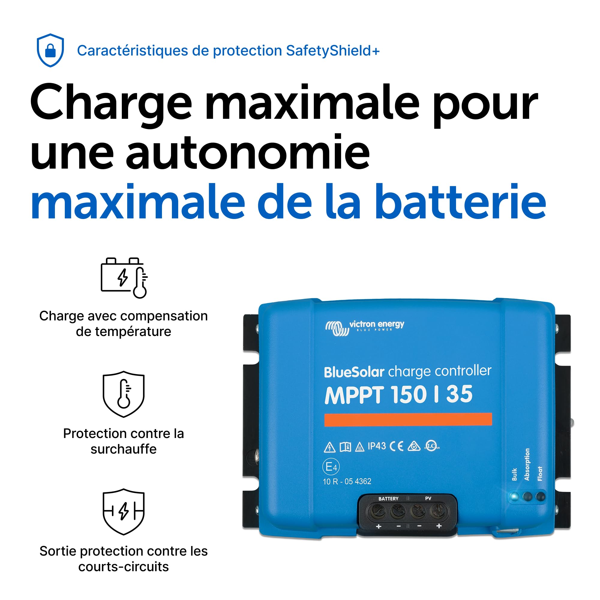 Victron Energy BlueSolar MPPT 150V 35 ampères 12/24/36/48-Volt Contrôleur de Charge Solaire