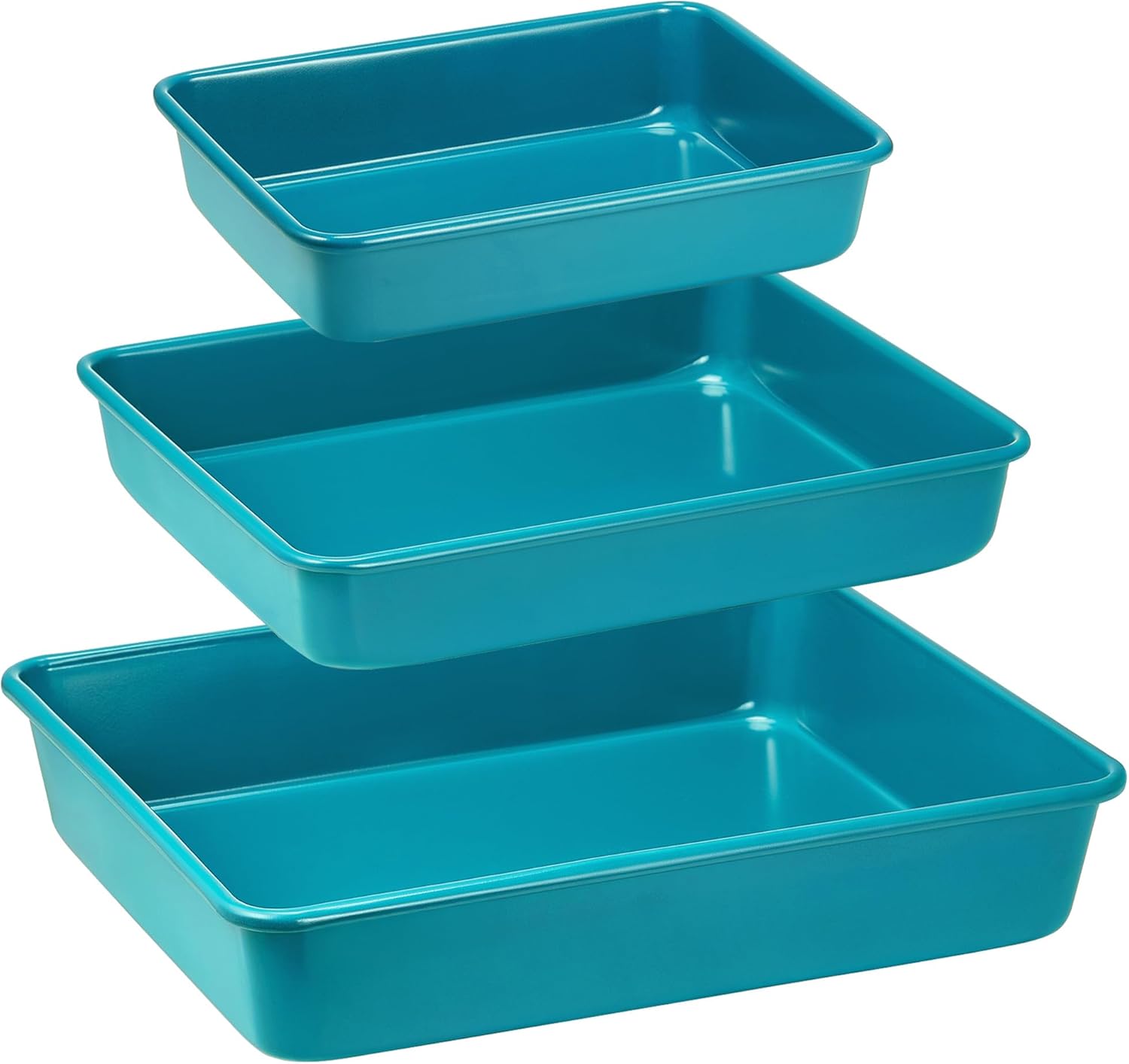 Nonstick 3-Piece Baking Pan Set – 13/11/9 Inch Rectangular Bakeware Nonstick 3-Piece Baking Pan Set – 13/11/9 Inch Rectangular Bakeware