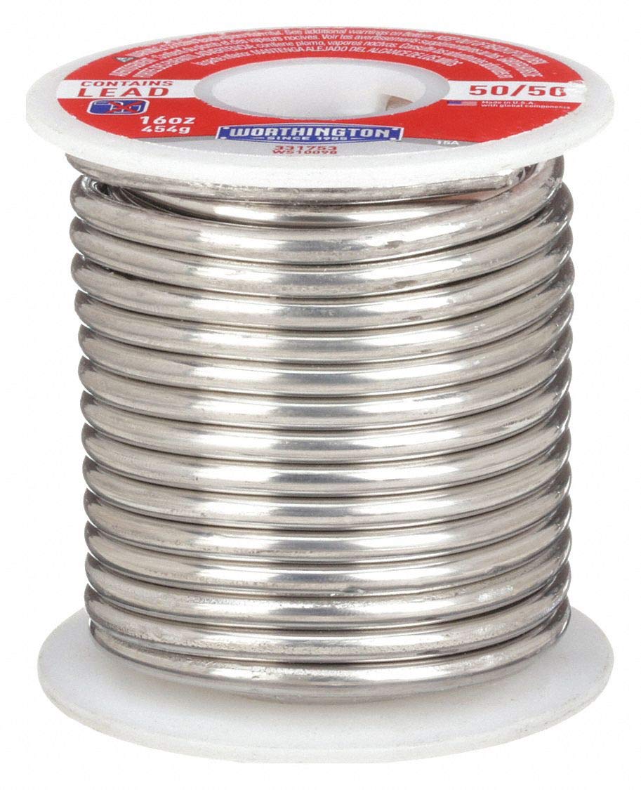Worthington Leaded Solder, Dia 0.125 in, 1lb