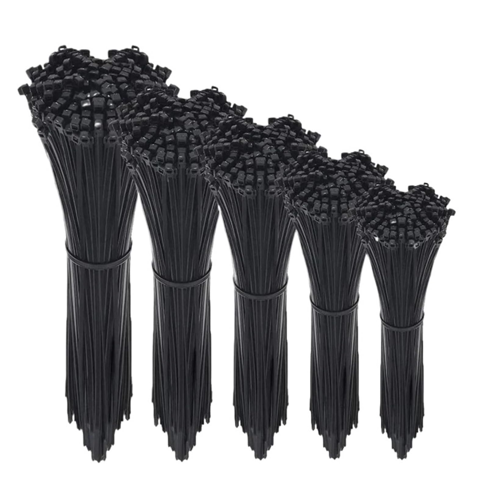 Fascette per cavi in nylon, cavi autobloccanti in plastica a forma di anello, 1,9 × 60, 2,7 × 250 fascette per cavi, fascette di stoccaggio, fascette di fissaggio (neve, 7,6 x 400 mm)