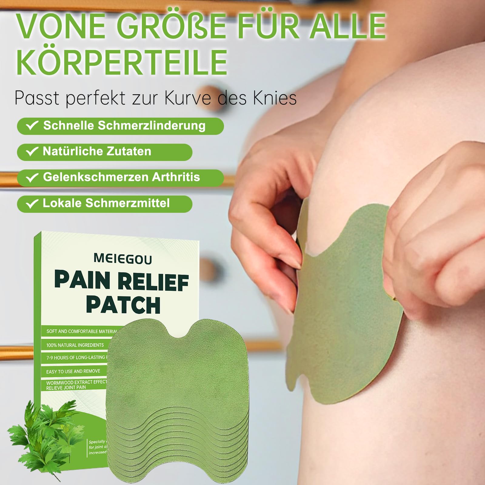 60 Stück Schmerzlinderung Pflaster Knie,Kniepflaster Gegen Arthrose,Pain Relief Patch Knie,Pflaster Knie,Schmerzpflaster Knie,Pain Relief Patch,Schmerzpflaster for Knee,Back,Muscle Soreness
