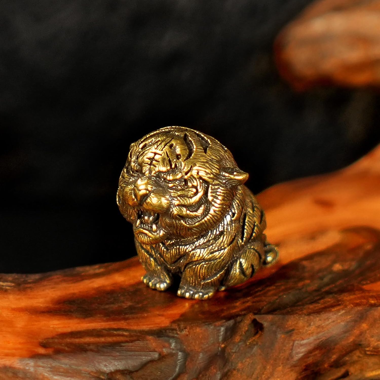 CHOVY 100% Solid Brass Baby Tiger Statue - Handcrafted Retro Animal Sculpture, Cute Desk & Shelf Decor for Living Room or Office, Unique Collectible Art Gift for Tiger Lovers & Wildlife Enthusiasts - Image 8