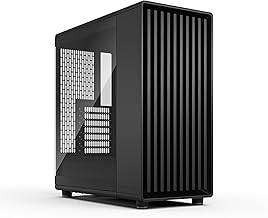 Fractal Design North Momentum Black - Glass Side Panel - Genuine Blackened Oak Wood Front - High Airflow PC Gaming Case - Three Powerful 120mm Momentum Fans Included - ATX Support Case