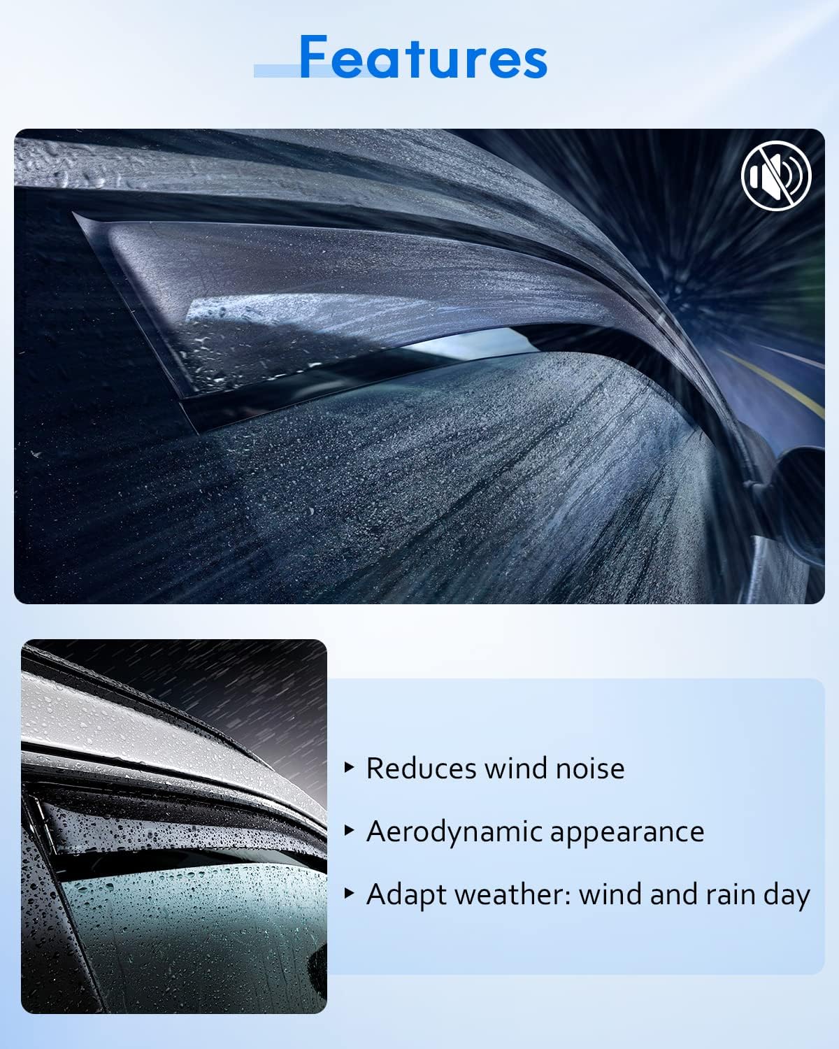 Side Window Deflector Dark Smoke Visors Rain Guards 4 -Piece Set for 2003 for Chevrolet for Blazer