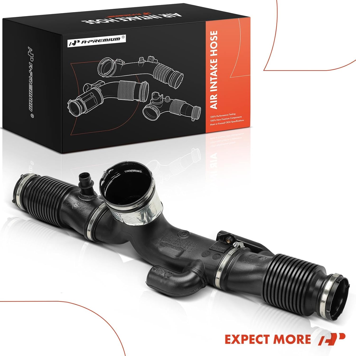 A-Premium Engine Air Cleaner Intake Hose Tube W/Clamps Compatible with Jaguar XJ 2013-2019 3.0L, RWD